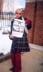 A pose with a Wu-fam poster promoting in Washington D.C.